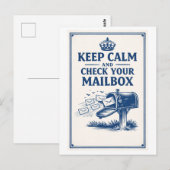 Carte Postale Vintage-Style "Keep Calm" Mailbox  (Devant / Derrière)