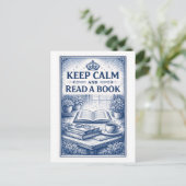 Carte Postale Vintage-Style "Keep Calm" Reading (Debout devant)