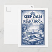Carte Postale Vintage-Style "Keep Calm" Reading (Devant / Derrière)