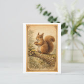 Carte Postale Vintage-Style Squirrel Illustration (Debout devant)