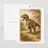 Carte Postale Vintage-Style T. Rex lllustration (Devant / Derrière)