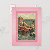 Carte postale vintage Sun Bather Beach Babes (Devant / Derrière)