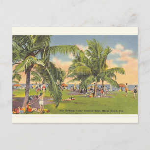 Carte postale vintage Sun Bathing Miami Beach Flor