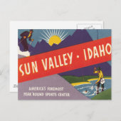 Carte Postale Vintage Sun Valley Idaho (Devant / Derrière)