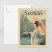 Carte Postale Vintage Suzhou Garden Silk City (Devant / Derrière)