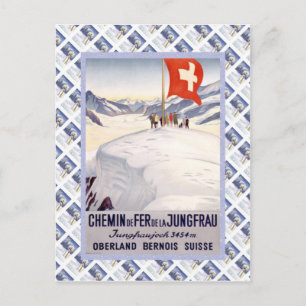 Carte Postale Vintage Swiss Raulway Jungfrau Jungfraujoch