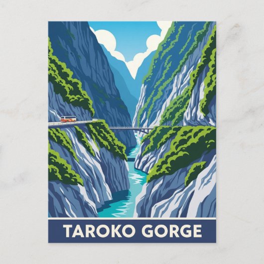 Carte Postale Vintage Taïwan Taroko Gorge Voyage (Devant)