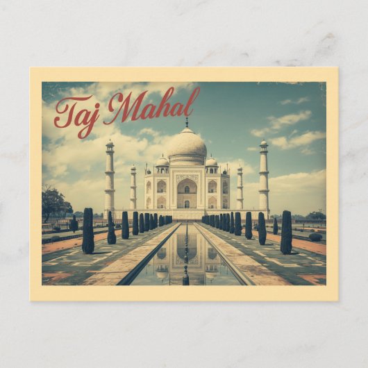 Carte Postale Vintage Taj Mahal Travel (Devant)