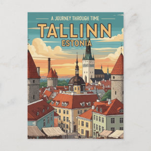 Carte Postale Vintage Tallinn Estonie Voyage