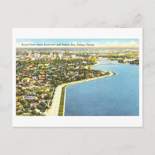Carte Postale Vintage Tampa Bay, Floride, Aérien (Devant)
