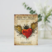 Carte postale vintage Tattoo Heart Urban (Debout devant)