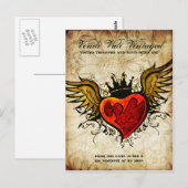 Carte postale vintage Tattoo Heart Urban (Devant / Derrière)