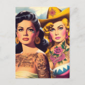 Carte Postale Vintage Tattooed Cowgirls (Devant)