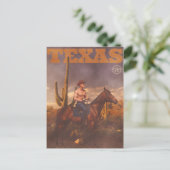 Carte Postale Vintage Texas Cowboy Poster (Debout devant)