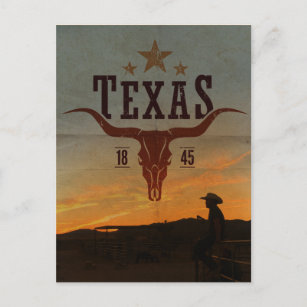 Carte postale vintage Texas Cowboy Travel