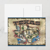 Carte postale vintage Texas Lone Star State (Devant / Derrière)