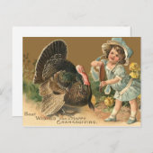 Carte postale vintage Thankgiving Turkey II (Devant / Derrière)