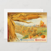 Carte Postale vintage Thanksgiving (Devant / Derrière)