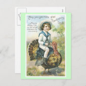 Carte postale vintage Thanksgiving (Devant / Derrière)