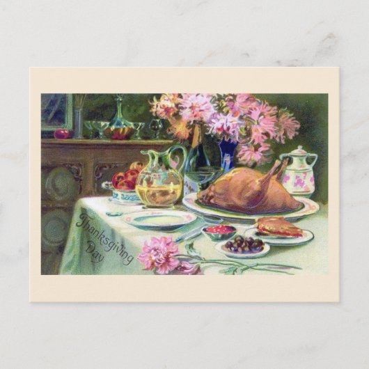 Carte postale Vintage "Thanksgiving Dinner" (Devant)