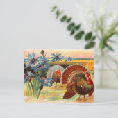 Carte postale vintage Thanksgiving Holiday turkey (Debout devant)