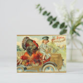 Carte postale vintage Thanksgiving Holiday turkey (Debout devant)