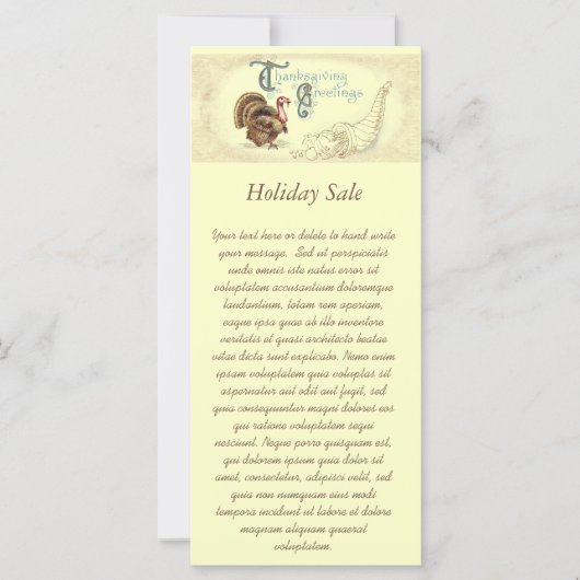 Carte postale vintage Thanksgiving Turquie (Devant)