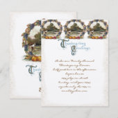 Carte postale vintage Thanksgiving Turquie Invitat (Devant / Derrière)