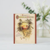 Carte Postale Vintage Thanksgiving Wishbone et blé (Debout devant)