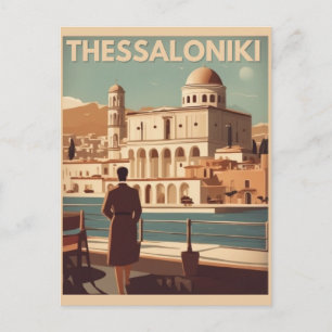 Carte Postale Vintage Thessalonique ville Grèce vocation souveni