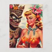 Carte Postale Vintage Tiki Pin-up (Devant)