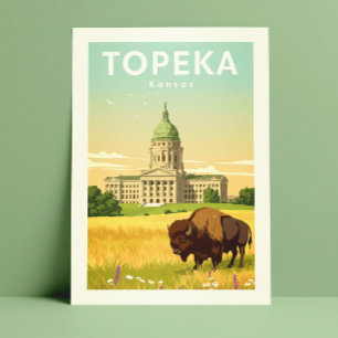 Carte Postale Vintage Topeka Kansas