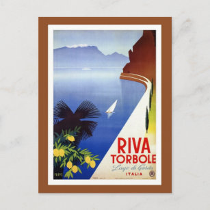 Carte Postale Vintage Torbole Riva Lake Garda Voyage italien