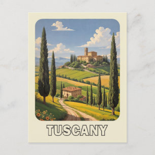 Carte Postale Vintage Toscane Italie Villa Campagne Voyage