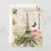 Carte postale vintage Tour Eiffel (Devant / Derrière)