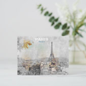 Carte postale vintage Tour Eiffel - Retro Paris (Debout devant)