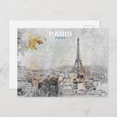 Carte postale vintage Tour Eiffel - Retro Paris (Devant / Derrière)