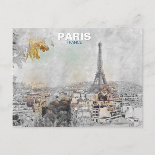 Carte postale vintage Tour Eiffel - Retro Paris (Devant)