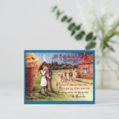 Carte Postale Vintage Tous Halloween Salutation Couple (Debout devant)