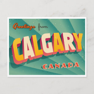 Carte Postale Vintage travel Calgary Alberta Canada edmonton
