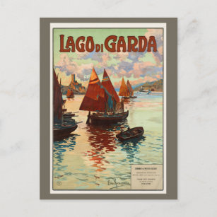 Carte Postale Vintage Travel, Lago di Garda, Lake Garda, Italy