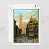 Carte Postale Vintage Travel Poster, Strasbourg (Devant / Derrière)
