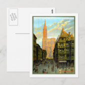 Carte Postale Vintage Travel Poster, Strasbourg (Devant / Derrière)