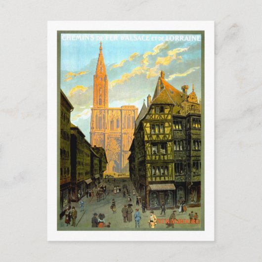 Carte Postale Vintage Travel Poster, Strasbourg (Devant)