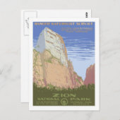Carte Postale Vintage Travel Poster,Zion (Devant / Derrière)