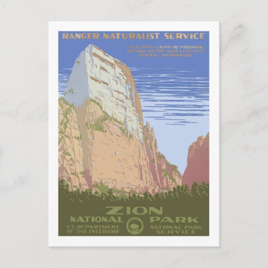 Carte Postale Vintage Travel Poster,Zion (Devant)