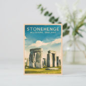 Carte Postale Vintage Travel Stonehenge Angleterre Scène rétro (Debout devant)