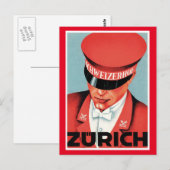 Carte Postale Vintage Travel Zurich (Devant / Derrière)