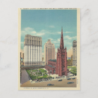 Carte Postale Vintage Trinity Church New York City, New York