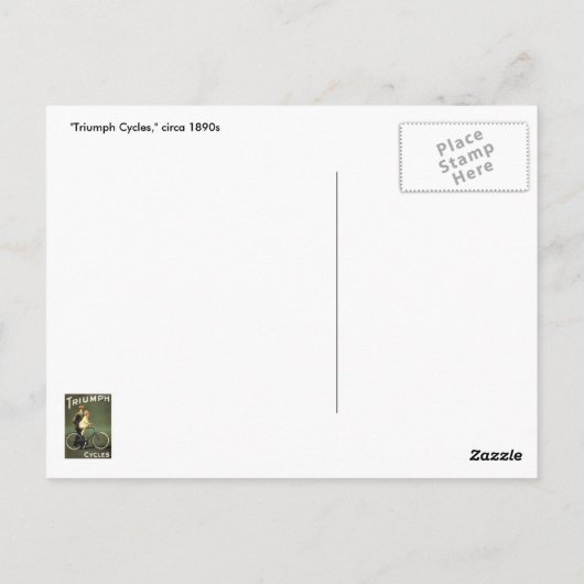 Carte postale vintage : Triumph Cycles (Dos)